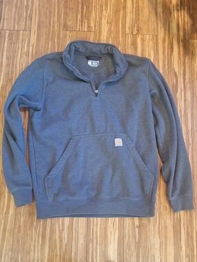 Carhartt Mens Medium Half Zip Pullover Charcoal Gray